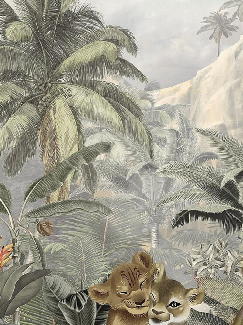 Poster XXL - Le roi lion dans la jungle - 300 x 280 cm Multicolore - Kiabi