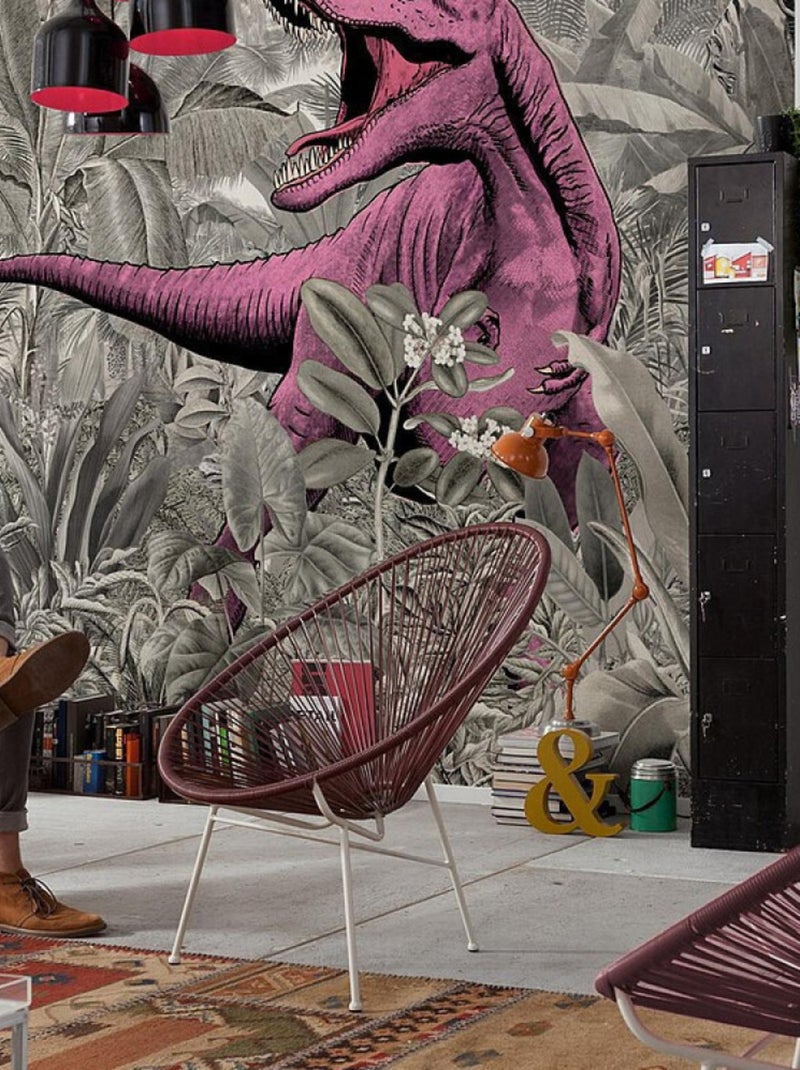 Poster XXL - Tyrannosaure rose -  l350 x h280 cm Rose - Kiabi