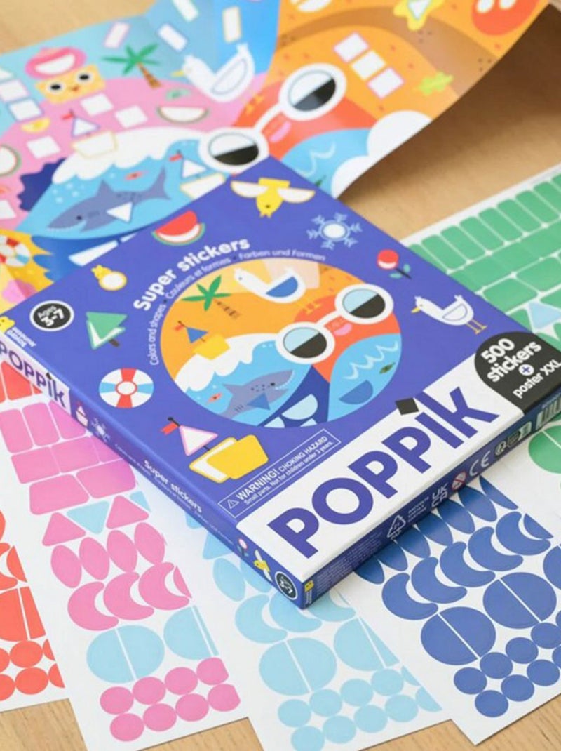 Poster XXL 500 stickers Couleurs et formes Multicolore - Kiabi