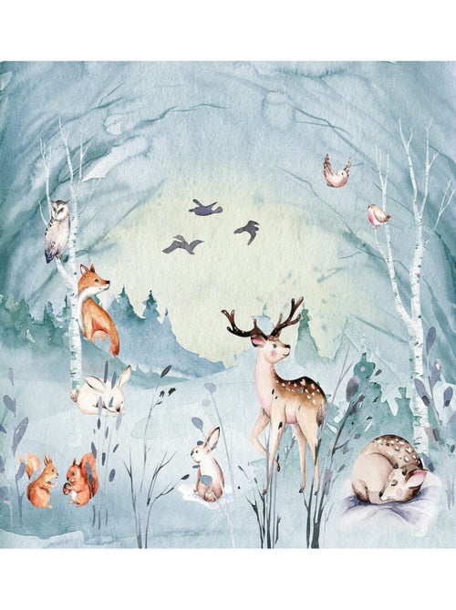 Poster XXL animaux dans la foret l350 x h280 cm - Kiabi