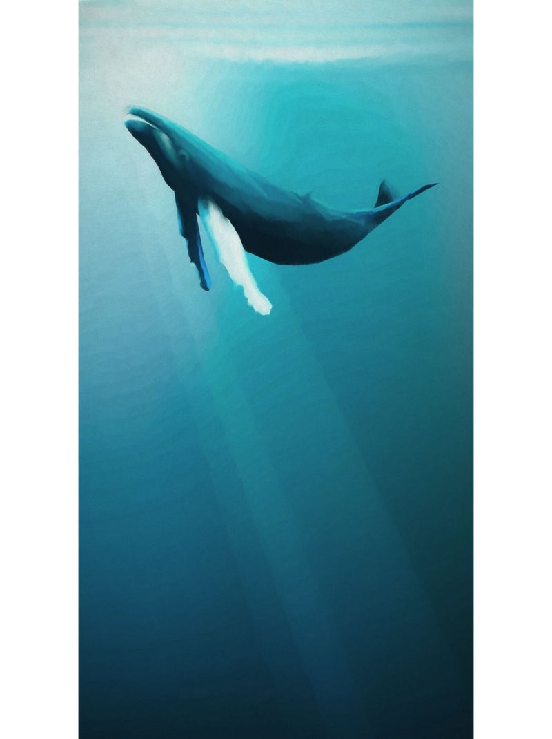 Poster XXL baleine a bosse l200 x h280 cm Bleu - Kiabi