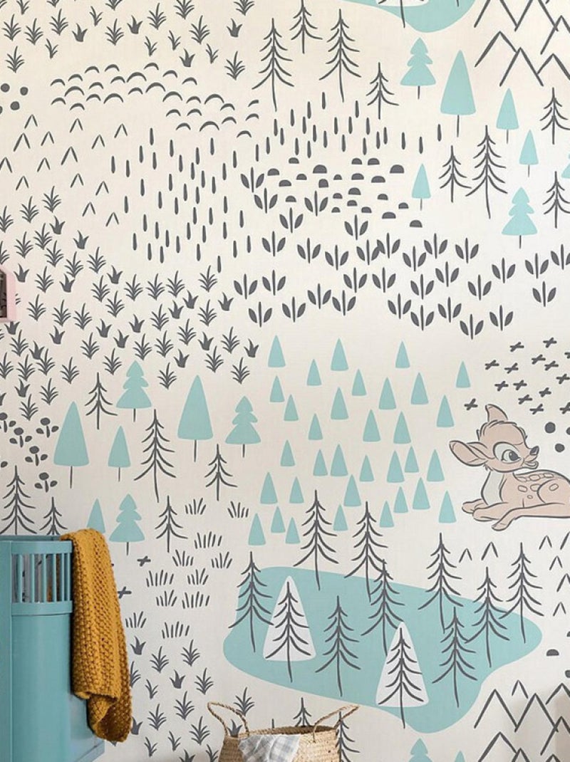 Poster XXL Bambi dans les bois l400 x h280 cm Blanc - Kiabi