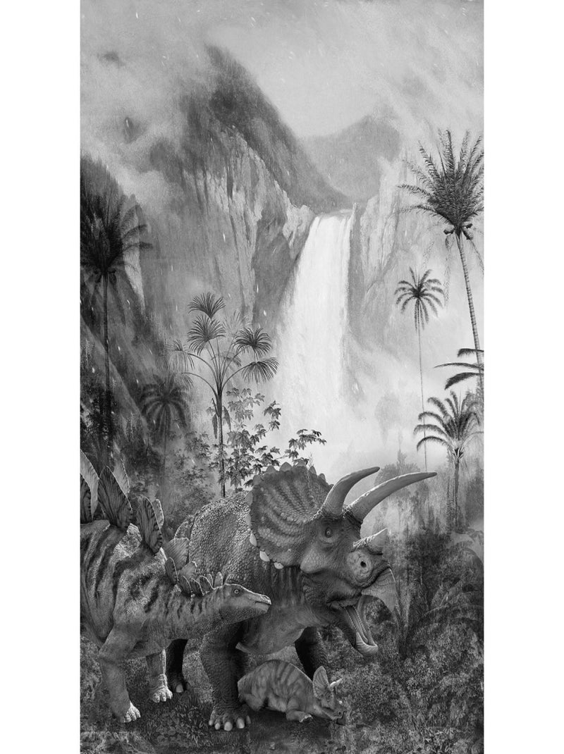 Poster XXL cascade dinosaure l200 x h280 cm Blanc - Kiabi