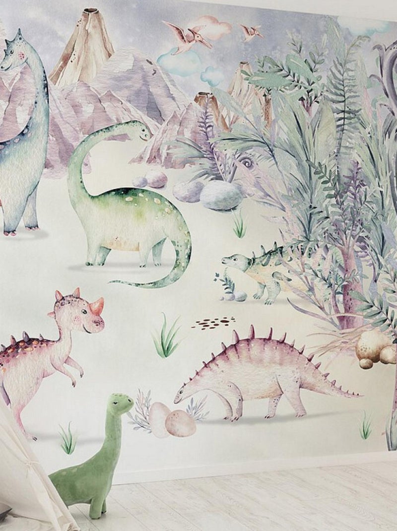Poster XXL dinosaure et volcan l400 x h280 cm Blanc - Kiabi