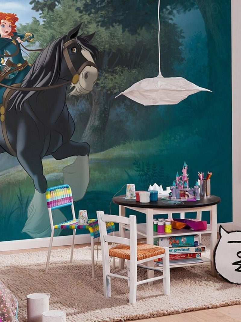 Poster XXL disney rebelle - Mérida équitation l400 x h280 cm Vert - Kiabi