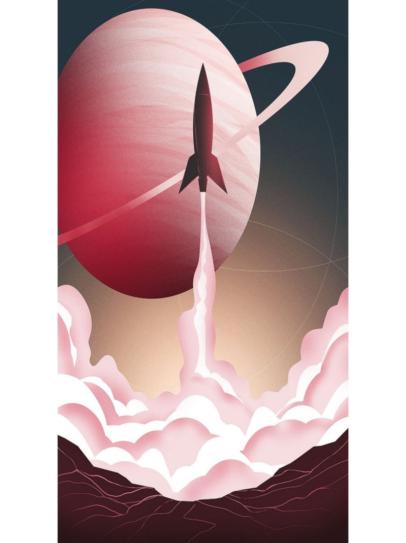 Poster XXL explore l'univers l200 x h280 cm Rose - Kiabi