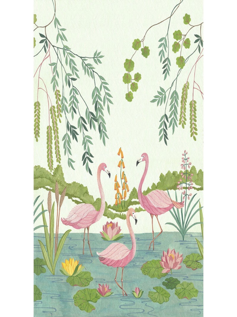 Poster XXL flamant rose l200 x h280 cm Blanc - Kiabi