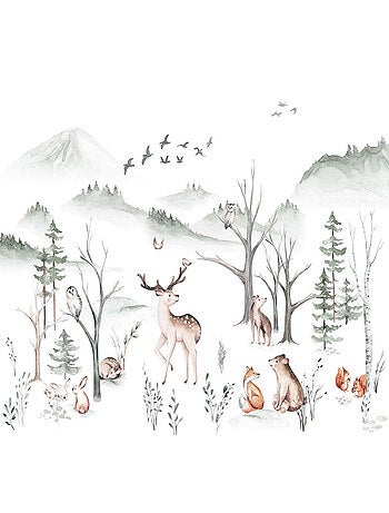 Poster XXL foret et animaux l400 x h280 cm