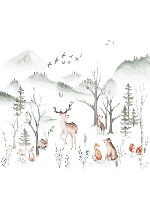 Poster XXL foret et animaux l400 x h280 cm - Kiabi
