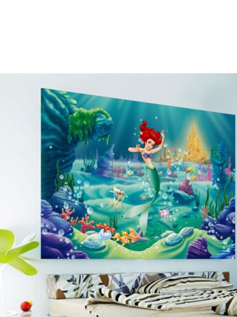 Poster XXL intisse Ariel La Petite Sirène Princesse Disney 155X115 CM Multicolore - Kiabi