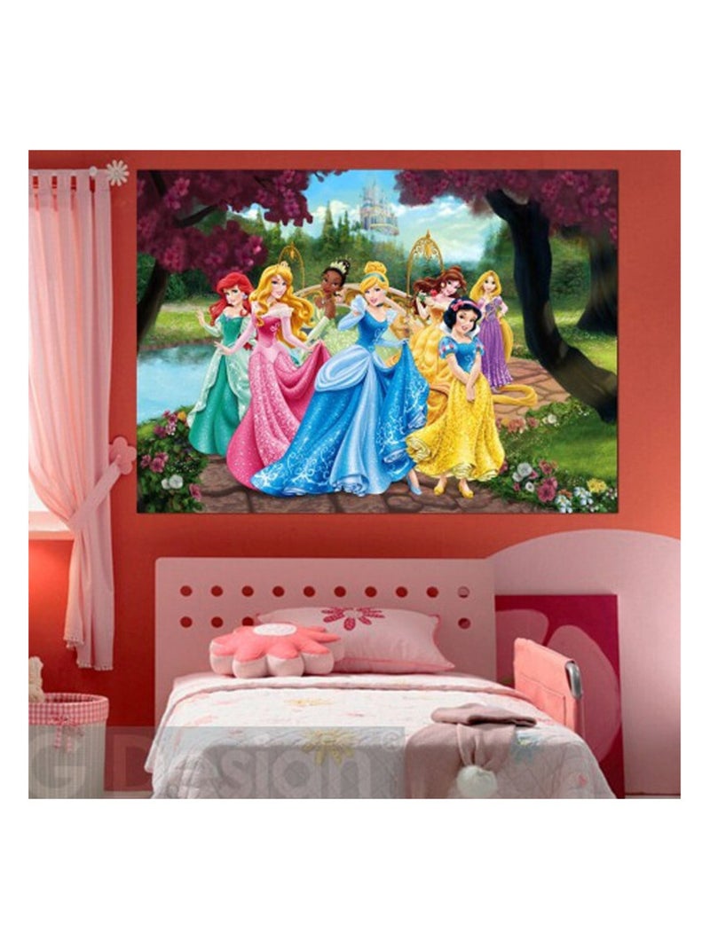 Poster XXL intisse Château Princesse Disney 155X115 CM Multicolore - Kiabi