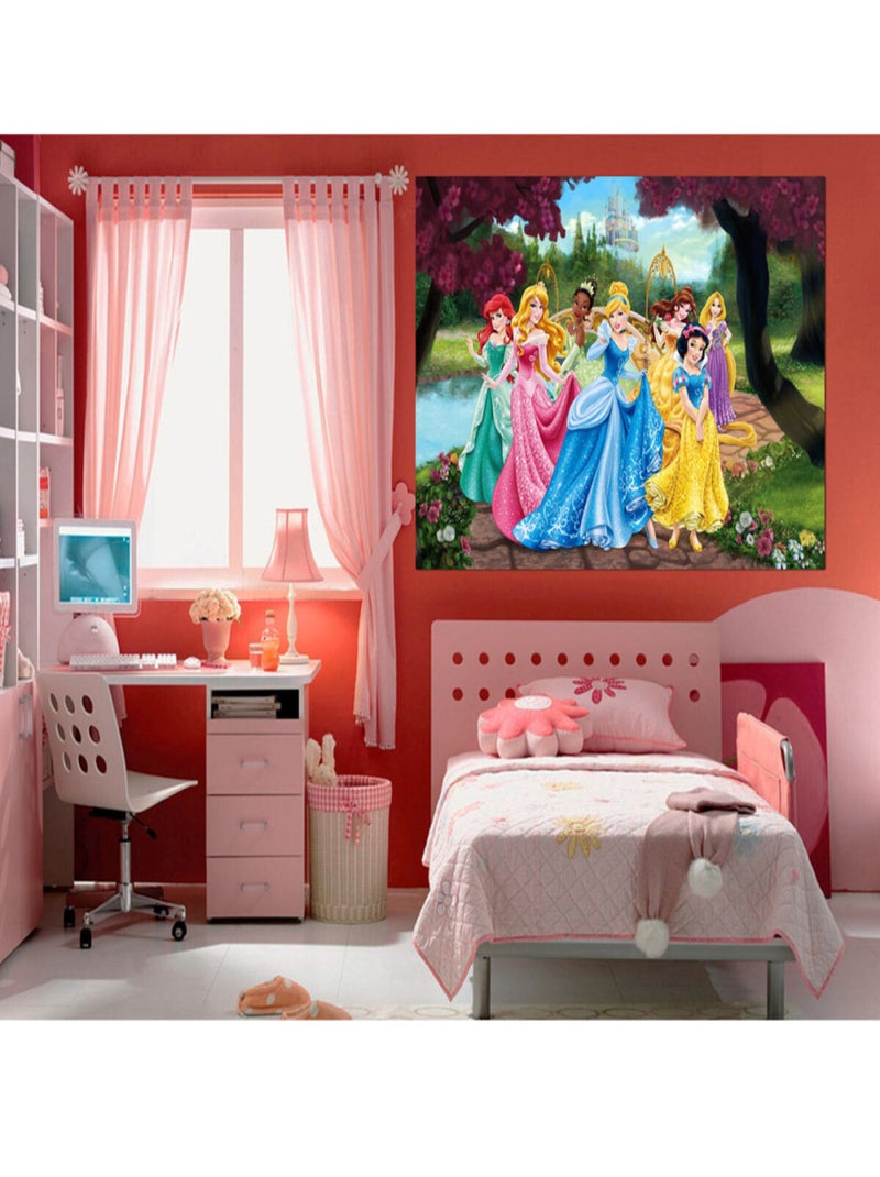 Poster XXL intisse Château Princesse Disney 155X115 CM Multicolore - Kiabi