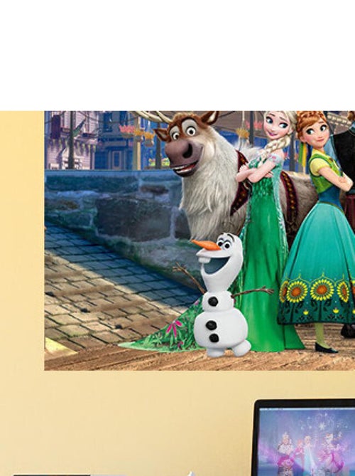 Poster XXL intisse La Reine des Neiges sur pont Disney Frozen 155X115 CM - Kiabi