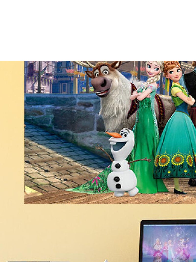Poster XXL intisse La Reine des Neiges sur pont Disney Frozen 155X115 CM Multicolore - Kiabi