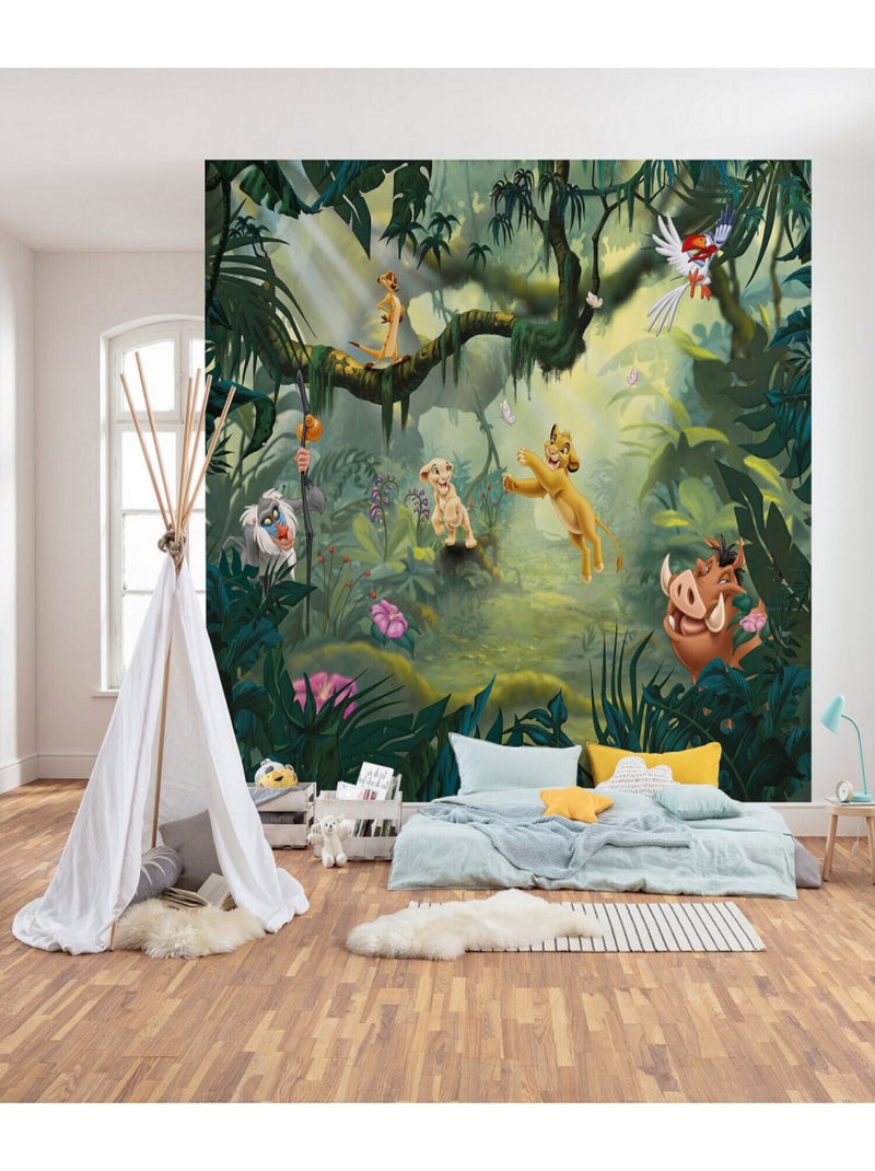 Poster XXL intissé Le roi lion Hakuna Matata L350 x H 280 cm Vert - Kiabi