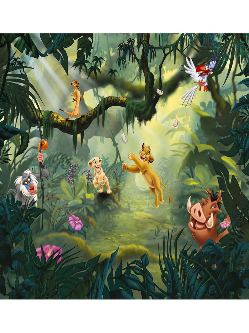 Poster XXL intissé Le roi lion Hakuna Matata L350 x H 280 cm Vert - Kiabi