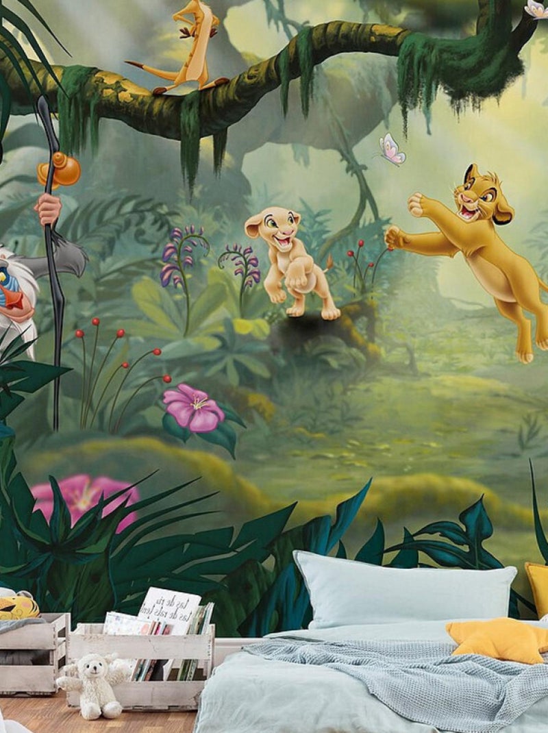 Poster XXL intissé Le roi lion Hakuna Matata L350 x H 280 cm Vert - Kiabi