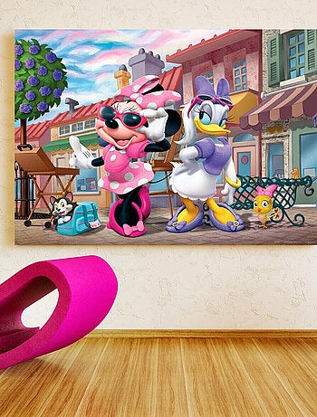 Poster XXL intisse Minnie et Daisy en ville Disney 155X115 CM