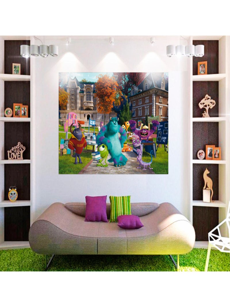 Poster XXL intisse Monstres Academy Pixar 155X115 CM Multicolore - Kiabi