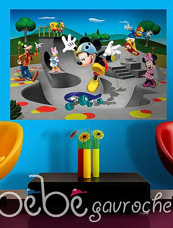 Poster XXL intisse Skatepark Mickey Mouse Disney 155X115 CM