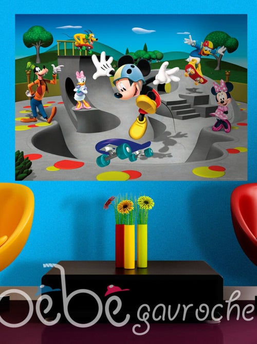 Poster XXL intisse Skatepark Mickey Mouse Disney 155X115 CM - Kiabi