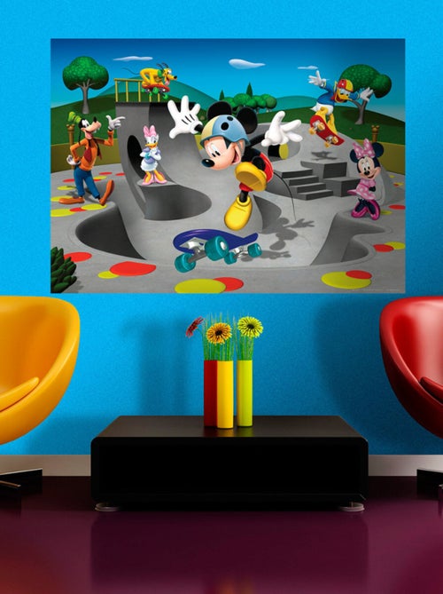 Poster XXL intisse Skatepark Mickey Mouse Disney 155X115 CM - Kiabi