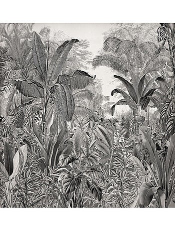 Poster XXL jungle en noir et blanc l350 x h280 cm