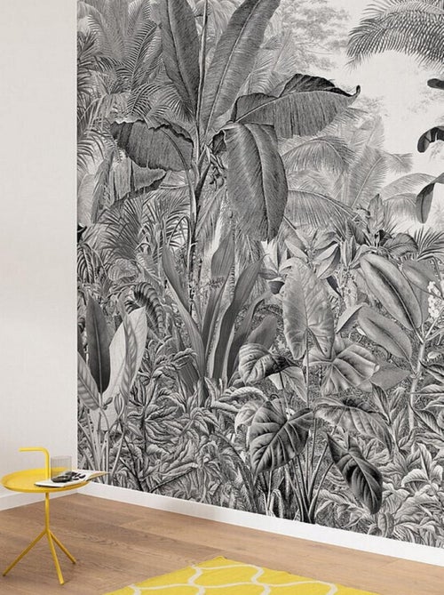 Poster XXL jungle en noir et blanc l350 x h280 cm - Kiabi