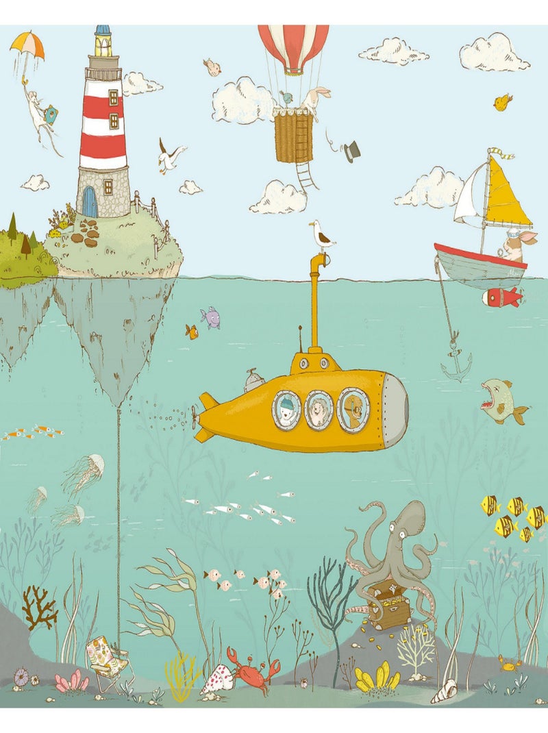 Poster XXL la vie marine l300 x h280 cm Bleu - Kiabi