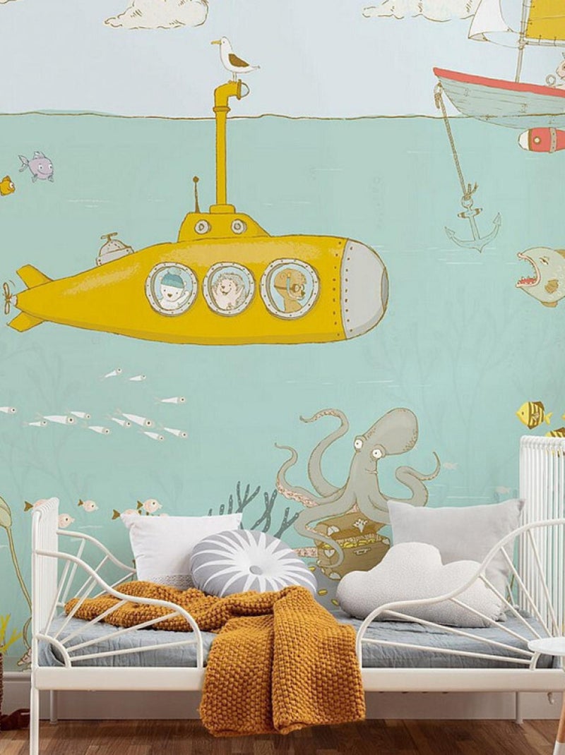 Poster XXL la vie marine l300 x h280 cm Bleu - Kiabi
