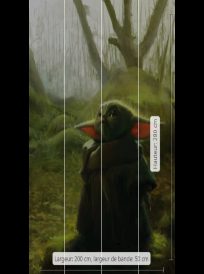 Poster XXL Mandalorian Bébé Yoda Grogu- acrylique - 200 cm - 280 cm Multicolore - Kiabi