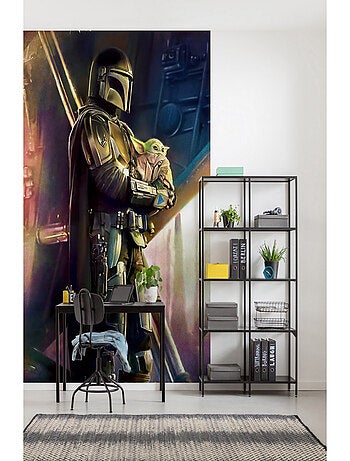 Poster XXL Mandalorian Sauveur Din Jarin et Grogu Bébé Yoda- 200 cm - 280 cm