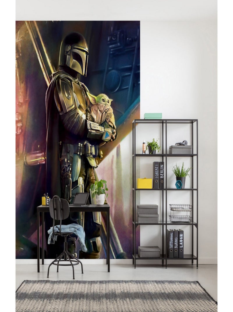 Poster XXL Mandalorian Sauveur Din Jarin et Grogu Bébé Yoda- 200 cm - 280 cm Multicolore - Kiabi