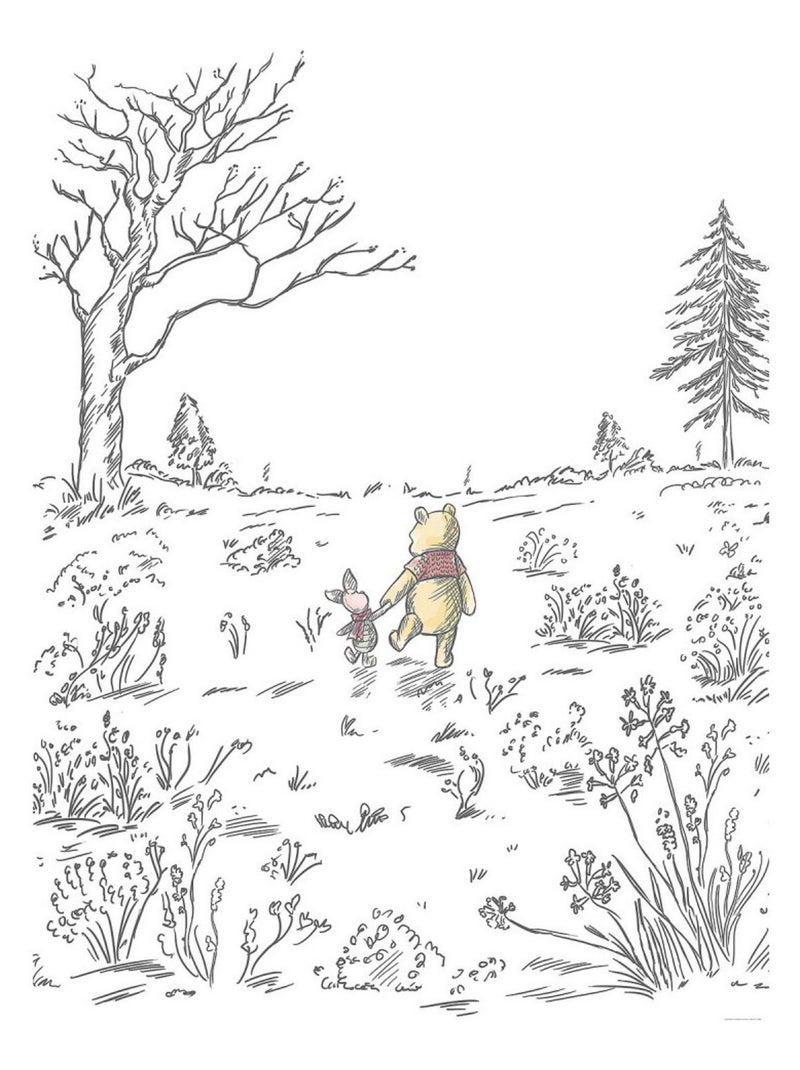 Poster XXL Marche avec Winnie l'ourson l200 x H280 cm Blanc - Kiabi
