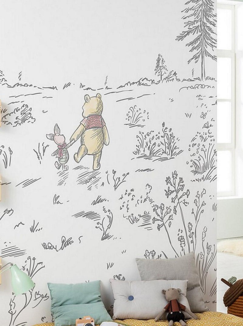 Poster XXL Marche avec Winnie l'ourson l200 x H280 cm Blanc - Kiabi