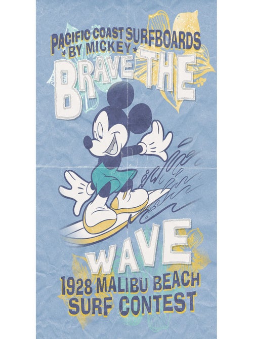Poster XXL Mickey Disney Braver la Vague 200x280cm - Kiabi