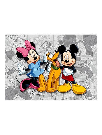 Poster XXL Mickey Minnie Mouse Disney en gris 155X110 cm