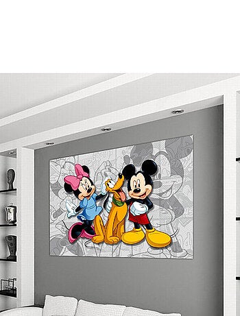 Poster XXL Mickey Minnie Mouse Disney en gris 155X110 cm
