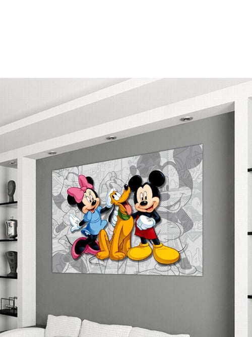 Poster XXL Mickey Minnie Mouse Disney en gris 155X110 cm - Kiabi