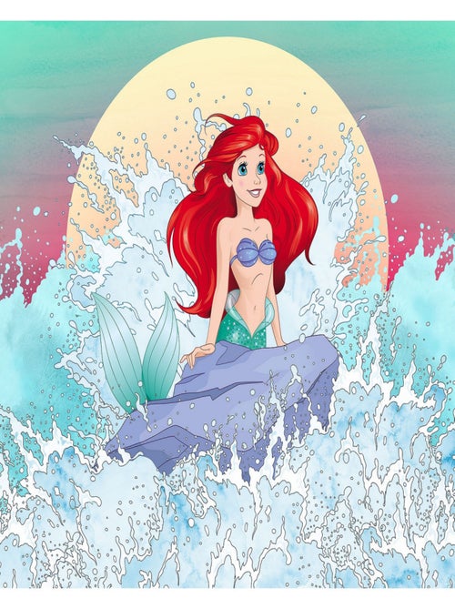 Poster XXL Princesse Ariel à la Surface de l'eau - l300 x H280 cm - Kiabi
