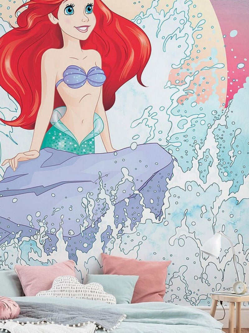 Poster XXL Princesse Ariel à la Surface de l'eau - l300 x H280 cm Multicolore - Kiabi