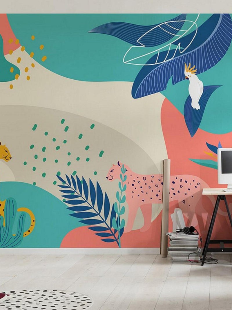 Poster XXL rendez-vous dans la jungle l400 x h280 cm Multicolore - Kiabi