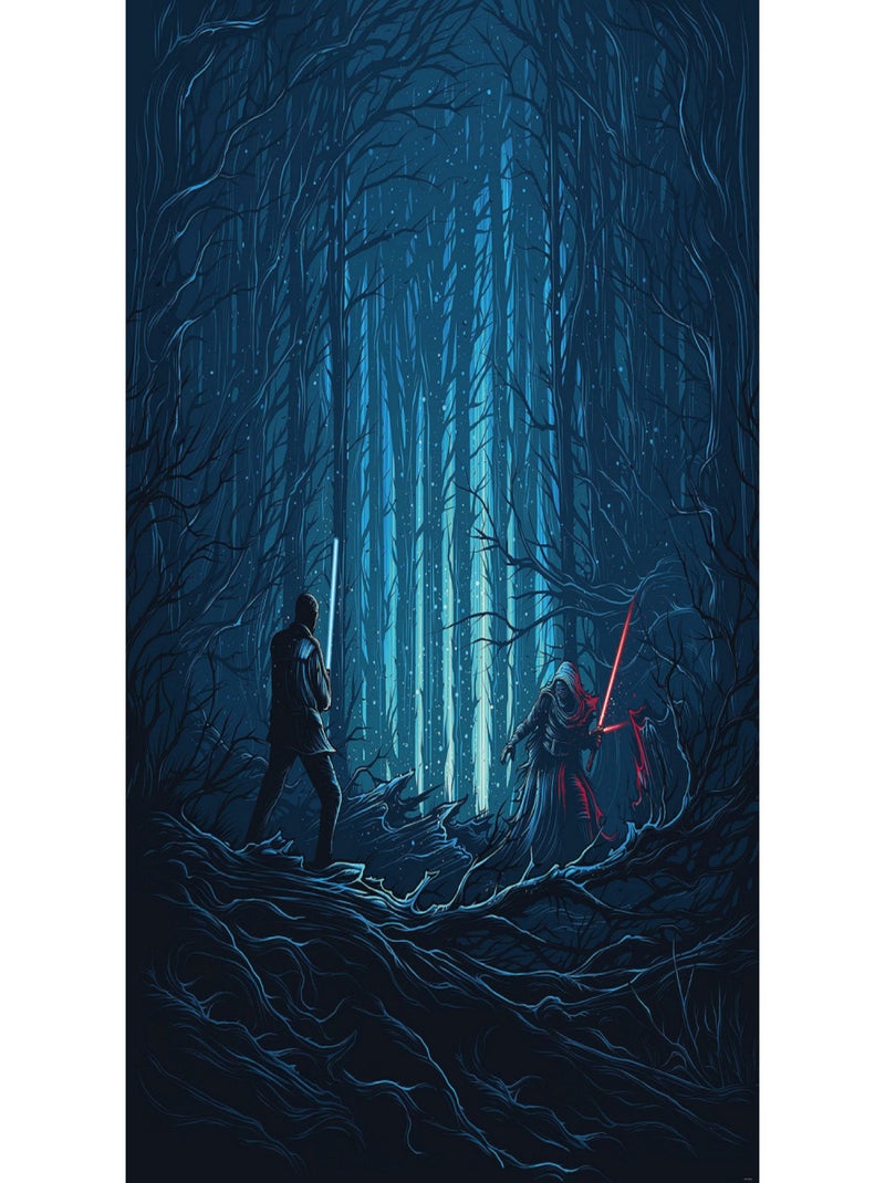 Poster XXL Star Wars Combat de Bois l200 x H280 cm Bleu - Kiabi