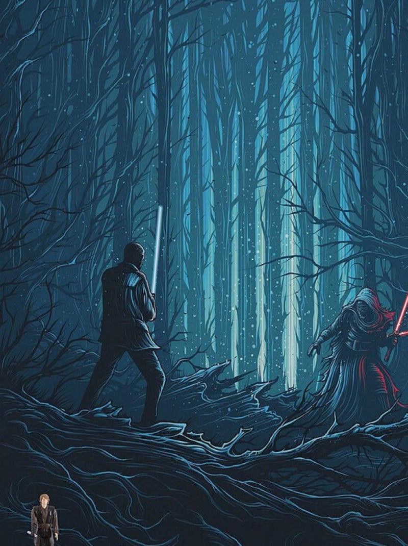 Poster XXL Star Wars Combat de Bois l200 x H280 cm Bleu - Kiabi