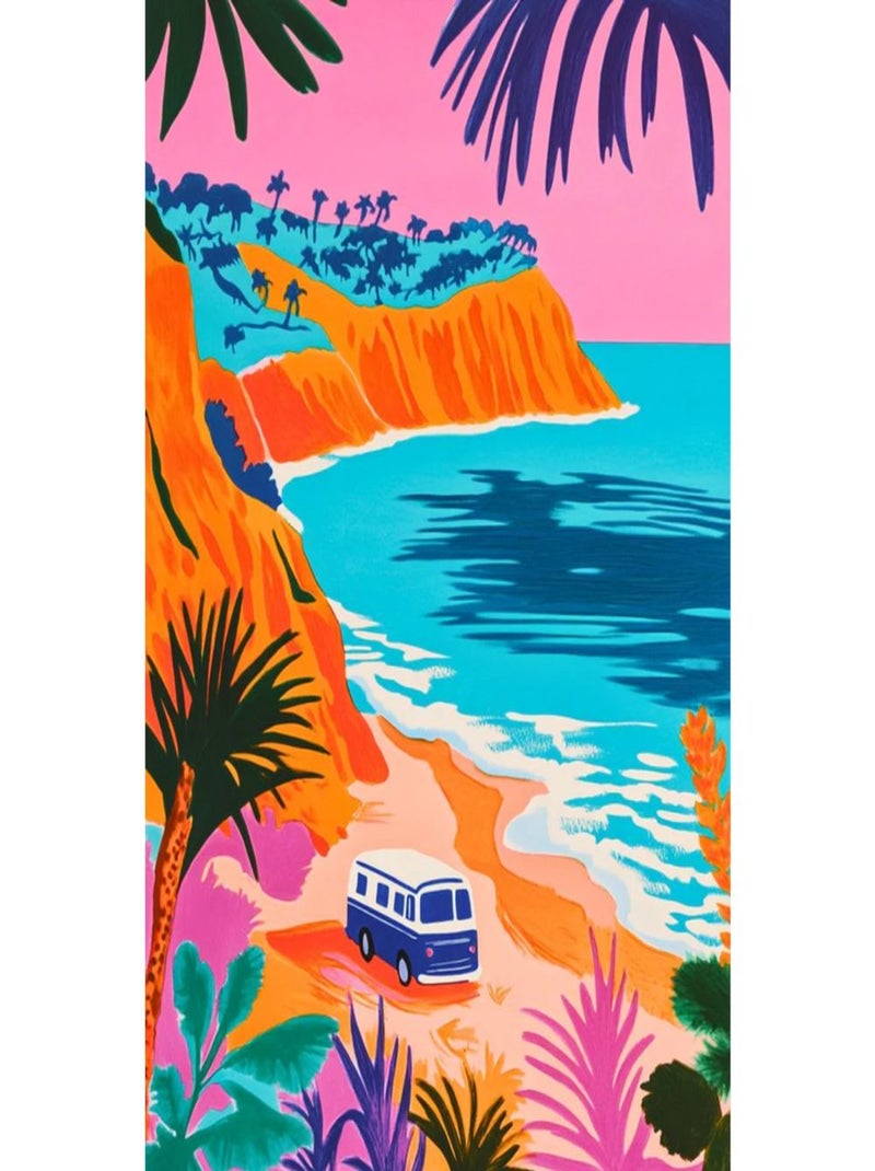 Posters de nos Régions - Affiche - Bord de Mer Art Design Déco Multicolore - Kiabi