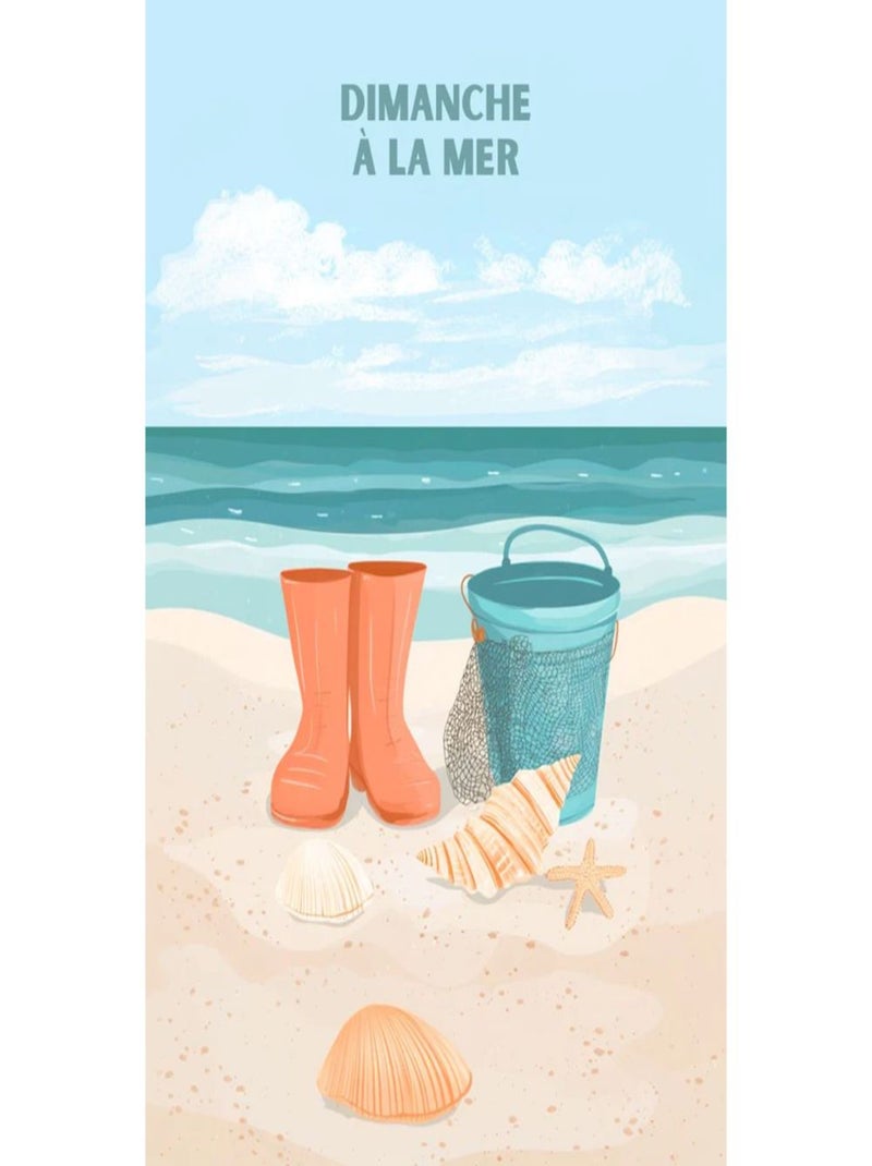 Posters de nos Régions - Affiche - Bord de mer pastel c'est dimanche Multicolore - Kiabi
