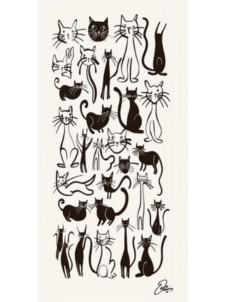 Posters de nos Régions - Affiche - Chat minimaliste art Retro
