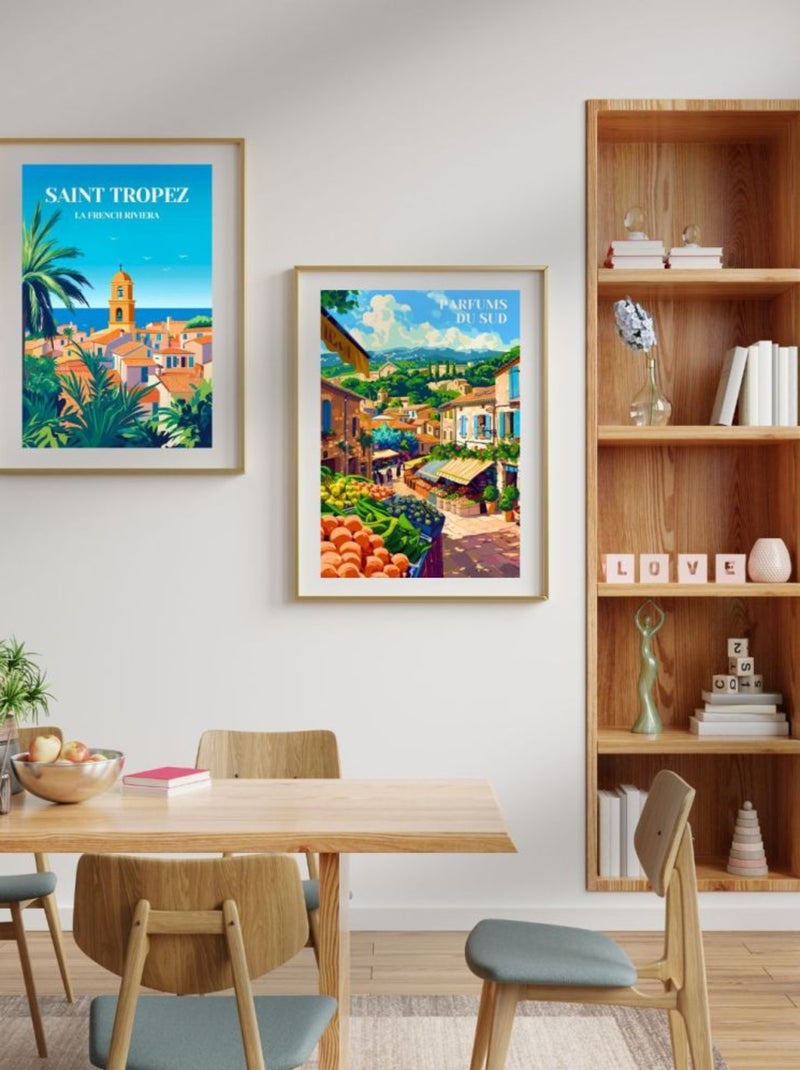 Posters de nos Régions - Affiche - Marchés de Provence Multicolore - Kiabi