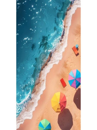 Posters de nos Régions - Affiche - Plage mer et parasols