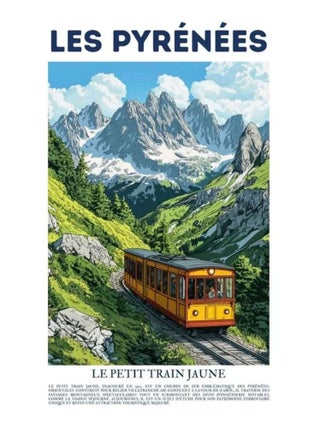 Posters de nos Régions - Affiche - Pyrénées Petit Train Jaune